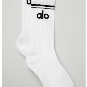 ALO Yoga White and Black Athletic Socks
